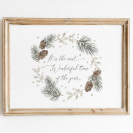 Botanischer Winter Wasserfarbe Poster