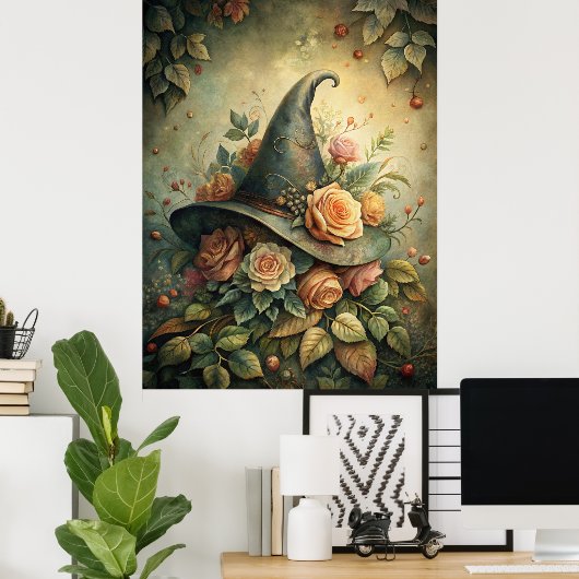 Botanischer Witzhut - Rustikale Kernmauer Kunst Poster (Heimbüro)