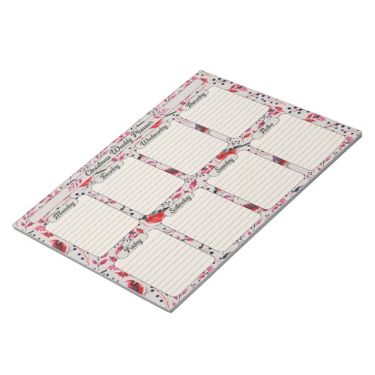 Botanischer Wochenplaner Notizblock (angewinkelt)