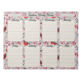 Botanischer Wochenplaner Notizblock (Vorderseite)