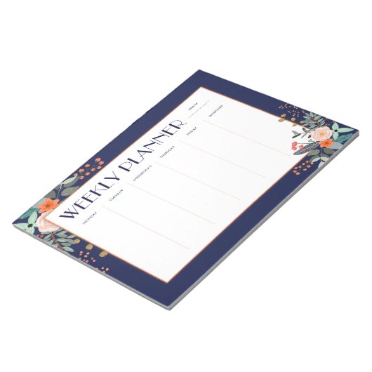 Botanischer Wochenplaner Notizblock (angewinkelt)