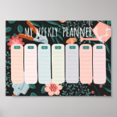 Botanischer Wochenplaner Vorlage Poster (Vorne)