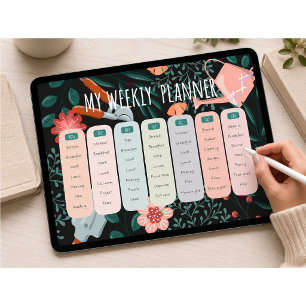 Botanischer Wochenplaner Vorlage Poster