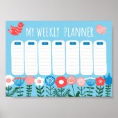 Botanischer Wochenplaner Vorlage Poster (Vorne)