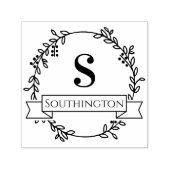 Botanischer Wraath One Anfangsname für Hochzeitban Permastempel (Design)