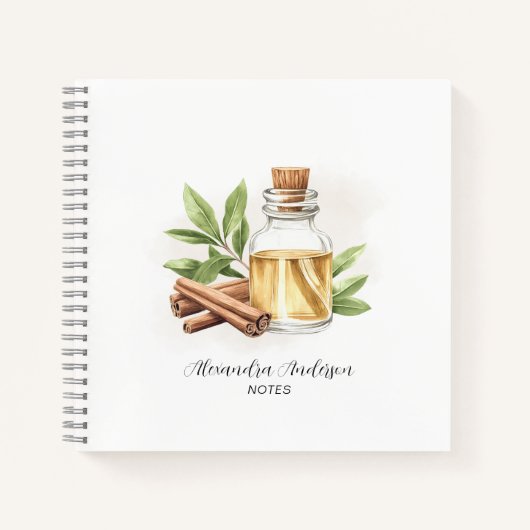 Botanischer Zimt Essenzielle Öle Wasserfarbe Notizblock (Vorderseite)