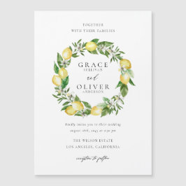 Botanischer Zitronengarten und Grüngarten Hochzeit Magneteinladung