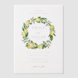 Botanischer Zitronengarten und Grüngarten Hochzeit Pergament Einladungen