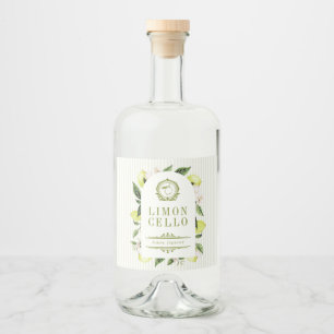 Botanischer Zitronenrahmen Limoncello Alkoholflaschenetikett