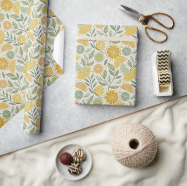 Botanischer Zitrus-Scheiben-Garten Geschenkpapier