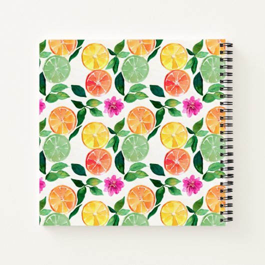 Botanischer Zitrusfrüchte Notizblock (Rückseite)