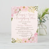 Botanischer Zucker & Spice Girl Babydusche einlade Einladung (Stehend Vorderseite)