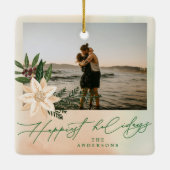 Botanischer zweiteiliger Foto Urlaub Maßgeschneide Keramikornament (Rückseite)