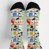 Botanisches Abstrakt mit farbigen geometrischen Ak Socken (Oben)
