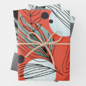 Botanisches Abstraktes Muster Geschenkpapier Set (Beispiel)