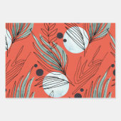 Botanisches Abstraktes Muster Geschenkpapier Set (Vorderseite)