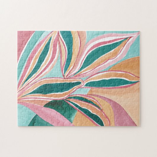 Botanisches Abstraktes Wasserbad Lido Locarno Puzzle (Horizontal)