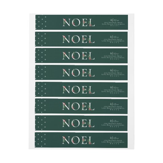 Botanisches adorned WEIHNACHTEN Wraparound Address (Bogen)