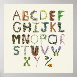 Botanisches Alphabet - Natur ABC Phonetisch Poster