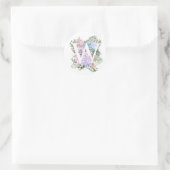 Botanisches Alphabet W Hydrangea-Blume Runder Aufkleber (Tasche)