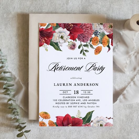 Botanisches Amaryllis-Party für die Mumorisierung Einladung