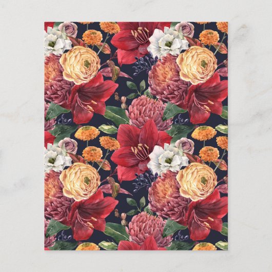 Botanisches Amaryllis Probe Abendessen Einladung (Rückseite)