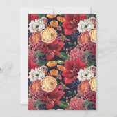 Botanisches Amaryllis und Chrysanthemum-Taufe Einladung (Rückseite)