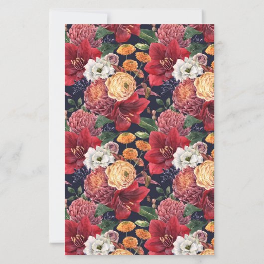 Botanisches Amaryllis und Mums-Feier des Lebens (Rückseite)