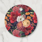 Botanisches Amaryllis und Mums Hochzeit Vielen Dan Geschenkanhänger (Rückseite)