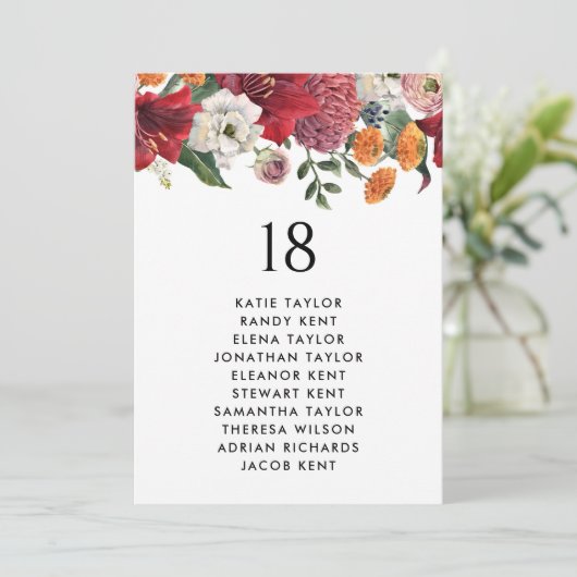 Botanisches Amaryllis und Mums Hochzeitstisch (Stehend Vorderseite)