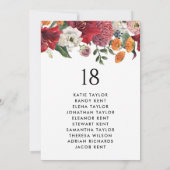 Botanisches Amaryllis und Mums Hochzeitstisch (Rückseite)