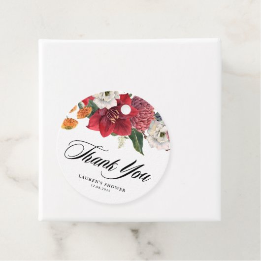 Botanisches Amaryllis und Mums Kinderdusche Vielen Geschenkanhänger (Beispiel)