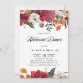 Botanisches Amaryllis und Mums Probe Abendessen Einladung (Vorderseite)