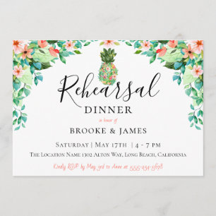 Botanisches Ananas-Proben-Abendessen Einladung