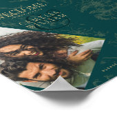 BOTANISCHES AQUAMARIN GOLD FOTO Hochzeit WILLKOMME Poster (Ecke)