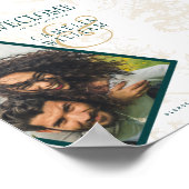 BOTANISCHES AQUAMARIN GOLD FOTO Hochzeitsposter Poster (Ecke)