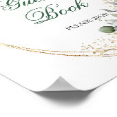 Botanisches Aquarell-Gästebuch-Tischschild Poster (Ecke)