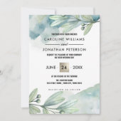 Botanisches Aquarell-kundenspezifische Einladung (Vorderseite)