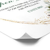 Botanisches Aquarell Open Bar Tischschild Poster (Ecke)