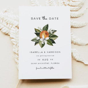 Botanisches Aquarell Orangenblüten Save the Date Einladung