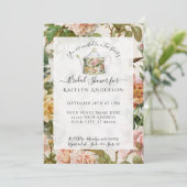 Botanisches Aquarell Rosa Blumenkohl Party Bridal (Stehend Vorderseite)