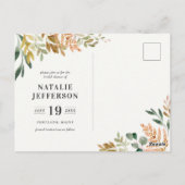 Botanisches Aquarellgold-Brautparty Postkarte (Rückseite)