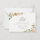 Botanisches Aquarellgolden Fall Moderne Antwort Mitteilungskarte (Rückseite)