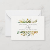 Botanisches Aquarellgolden Fall Moderne Antwort Mitteilungskarte (Vorderseite)