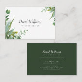 Botanisches Aquarellgrün-Blätter Visitenkarte (Vorne/Hinten)