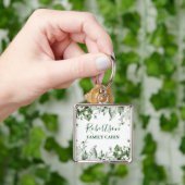 Botanisches Aquarellkabine Ivy Ferns Sage Schlüsselanhänger (Hand)