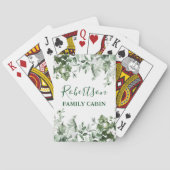 Botanisches Aquarellkabine Ivy Ferns Sage Spielkarten (Rückseite)