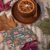 Botanisches Aquarellmuster, kundengrau Rechteckiger Pappuntersetzer