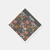 Botanisches Aquarellmuster, kundengrau Serviette (Ecke)