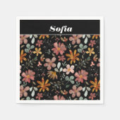 Botanisches Aquarellmuster, kundenspezifisch schwa Serviette (Vorderseite)